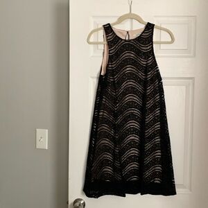 Black midi dress with black beads